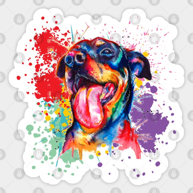 Colorful funny dog Sticker by  Memosh Everything 